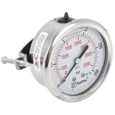 Manometer 250Bar, 63mm, bagmontering, til industrielle trykløsninger.