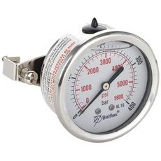 Manometer 400Bar, 63mm, bagmontering, skabt til ekstreme tryk.