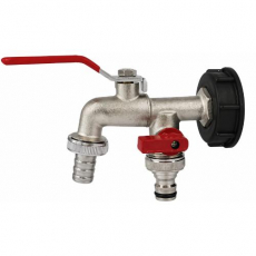 IBC-Adapter S60x6 med dobbelt udløb 1/2