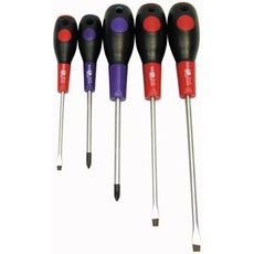 Femdelt skruetrækkersæt med magnet for bekvem og effektiv brug.