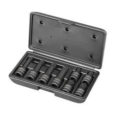 Topnøglesæt med stjerneudskæring, 8 dele, til M12 til M18 skruer.