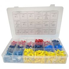 Sortimentsboks med 1000 kabelsko, perfekt til elektriske projekter.