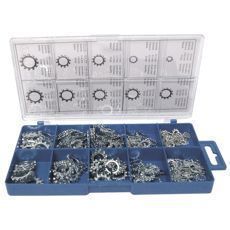 Sortiment af tandringe, 300 stykker til varieret anvendelse.