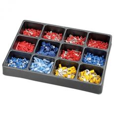 Elkontakt sortiment 1270 dele, perfekt til elektriske forbindelser og reparationer.