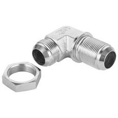 JIC gennemføring adapter 1.1/16 med 90 graders vinkling, perfekt til fleksibel tilslutning.