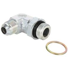 Billede af justerbar vinkelkobling Jic 1.1/16-M22X1.5 90 Udv til anvendelse i industrien.