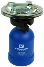 Campingkøkken med piezo-tænding, praktisk til udendørs brug.