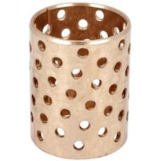 Rødmetall glideleje, mål 35X39X50mm, perforeret for optimal ydeevne i maskiner.