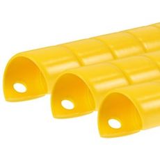 Sæt med tre gule beskyttelsesspiraler, 16 mm, 1 meter lange, til kabelbeskyttelse.