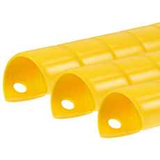 Tre gul beskyttelsesspiral 20 mm, 1 meter lange, til at beskytte kabler mod skader.