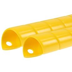To gule beskyttelsesspiraler 25 mm, 1 meter lange, ideelle til beskyttelse af ledninger.