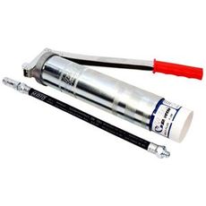 Patron Mato Lube-Shut fedtsprøjte med gummislange til kontrol af fedtstrømmen.