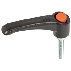 Justerbart håndtag i metal, M10x60 mm, til robust montering og stabilitet.