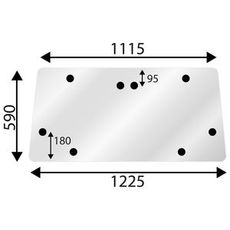 Bagrude til MF 300 Serie, høj-kvalitets glas for sikker og pålidelig brug på arbejdspladsen.