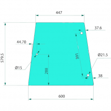 Venstre siderude for Massey Ferguson 300 Serie, originaldel for perfekt pasform.