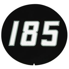 Side decal rund til MF185, vigtigt for identifikation og migration.