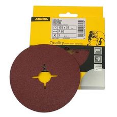 To stykker fiberplader på 125 mm, kornstørrelse P80, ideelle til slibning.