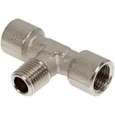 T-samling 1/4 Inv-Inv-Udv i messing til fleksible forbindelser.