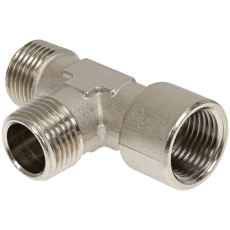 T-Kobling 1/8 Udv-Inv-Udv af messing, sikrere rørkobling.