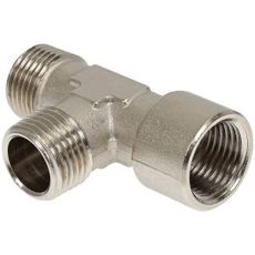 T-Kobling 1/2 Udv-Inv-Udv af messing, ideel til rørkoblinger.