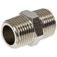 Dobbelt nippel 3/8-3/8 konisk udv i messing, en ideel kobling.