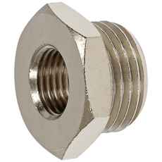 Adapter i messing der reducerer 1/4 tomme til 1/8 tomme.