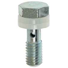 Banjobolt M5 i messing med tætninger, ideel til landbrug og industriel anvendelse.