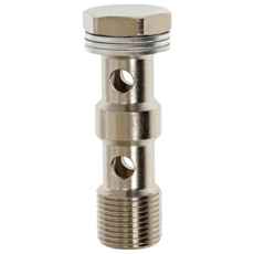 Kompakt dobbeltbanjobolt 1/8 i messing, ideel til små forbindelser.