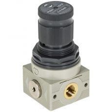 Pneumatisk regulator 1/8, stabil og kompakt med tryk 0-8Bar, let at installere.