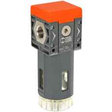 Pneumatik filter 1/2 Sy2, 20 mikron, sikrer høj luftkvalitet.