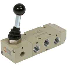 Mekanisk ventil 5/2 1/4 med to håndtag, god til præcis styring.