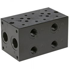 CETOP 3/NK6 baseplade 3/8" med 2 sektioner til avancerede hydrauliske løsninger.