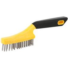 Rustfri stålbørste med tre rækker til effektiv og holdbar rengøring.