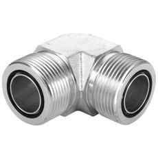 Orfs 13/16 adapter 90 grader, udvendig gevind for pålidelige tilslutninger.