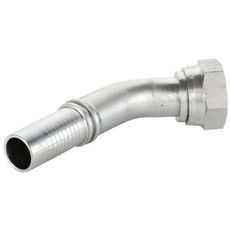 45 graders slangekobling Jic 1.5/8-1.1/4 til nem installation i landbrugs- eller byggemaskiner.