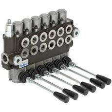 Retningsventil 3/8" med 6 spoler, max 40 l/min, perfekt til traktorer og maskiner.