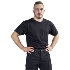 Klassisk sort T-shirt, en alsidig del af din garderobe.