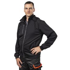 Sort hoodie med hel lynlås, perfekt til alle vejrforhold og aktiviteter.