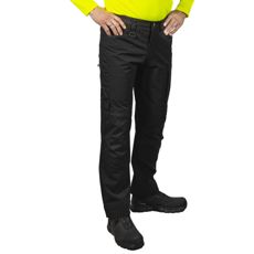 Alsidige sorte stretchbukser, ideelle til arbejde og udendørs aktiviteter.