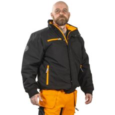 Sort pilotjakke med let isolering, Garret design for komfort og varme året rundt.