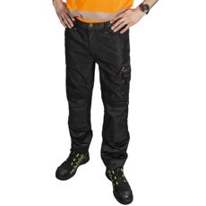 Holmes arbejdsbukser i sort, udformet til højeste komfort og funktionalitet.