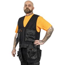 Sort håndværksvest Hector, konstrueret til holdbarhed og funktionalitet på jobbet.