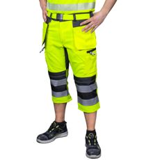 Farverige capribukser med sømlommer i stretch, perfekt til arbejde og fritid.