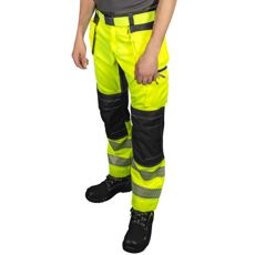 Triton bukser i gul og sort, stretch med sømlommer.