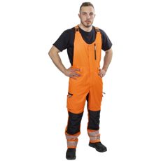 Orange/sort varselbukser Russel for høj synlighed og sikkerhed.