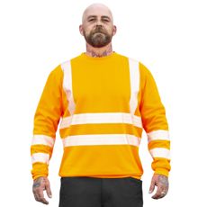 Orange varseltrøje Adley Kl2 klasse EN20471, ideel for synlighed ved arbejde.