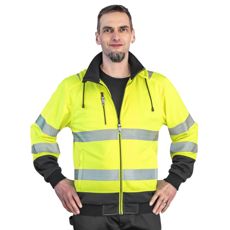 Gul hoodie med lynlås Anders, ideel til arbejde i kolde miljøer.