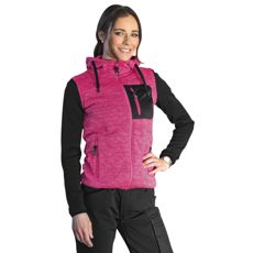 Isabel dame fleecejakke i rosa og sort, elegant og alsidig.