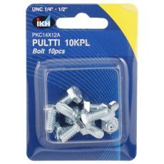 Galvaniserede bolte UNC 1/4 X 1/2" i 10-pak, perfekte til reparationer og konstruktion.