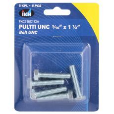 Sæt med 5 galvaniserede bolte UNC 5/16 x 1 1/2 tomme.